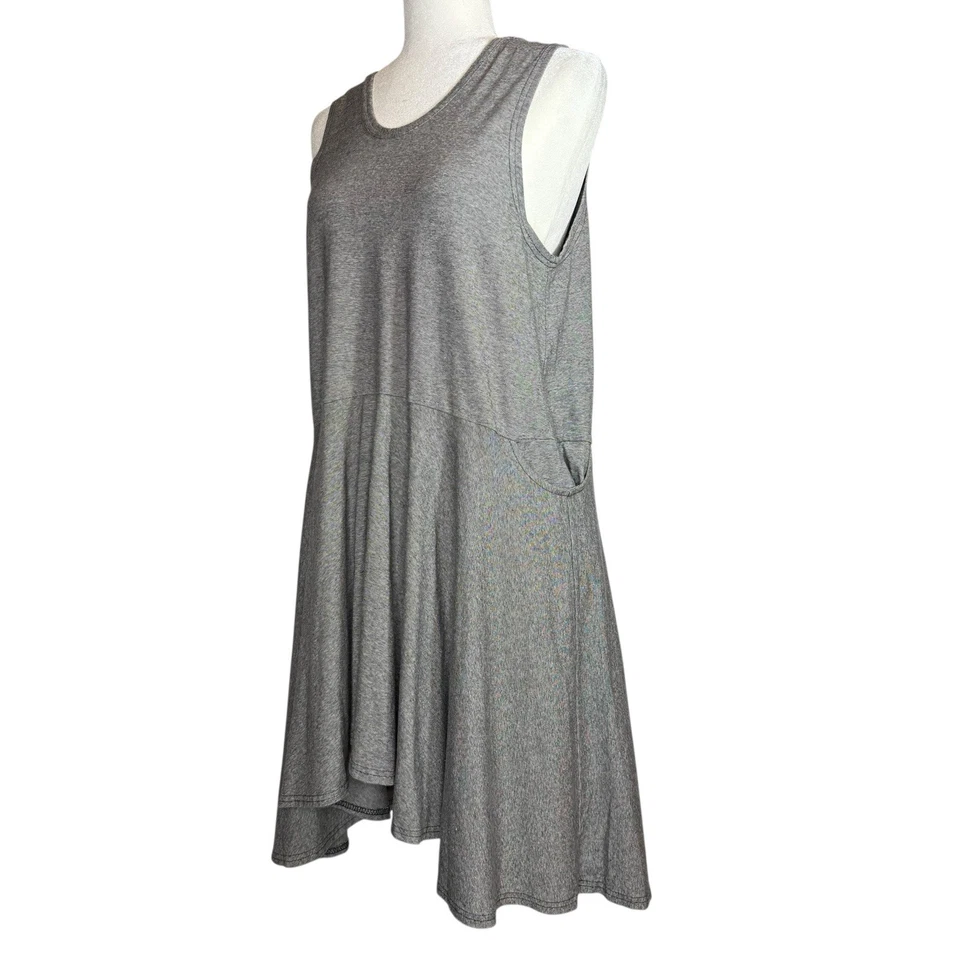 Vestido Lino Jeanne Engelhart L Bolsillos Artísticos Elastizado Asimétrico Hecho en EE. UU. Foto 4 de 4