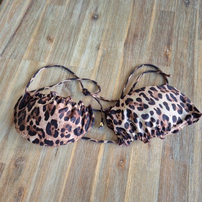 4giveness Leppard Print Bikini Top Size Small Padded New