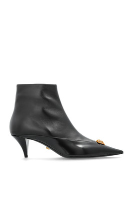 VERSACE Women's Black Ankle Leather Boots New And Authentic