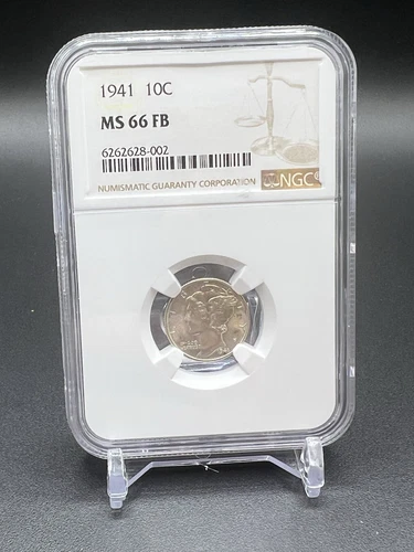 1941-P Philadelphia Mint NGC MS66FB Full Bands Mercury Silver Dime