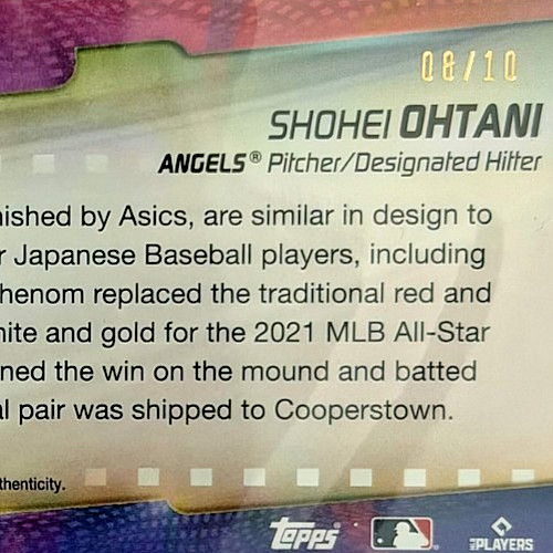 2022 Topps Shohei Ohtani Flashiest Feet Auto 08/10 PSA 9 SSP Angels view 14