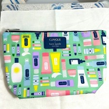 Clinique Kate Spade Makeup Bag Zippered Canvas New No Tags