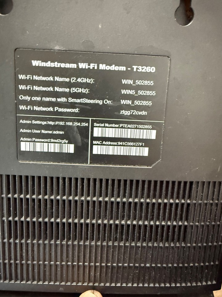 Windstream Kinetic T3260 Dual Band 4-Port DSL/Wi-Fi Modem Router | eBay