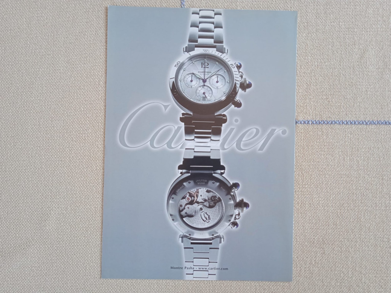 2001 Cartier Montre Pasha - Pagina Pubblicitaria Advertising Page Publicitaire