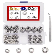 160Pcs 304 Stainless Steel Finishing Cup Countersunk Washers Assortment Kit, 6#/