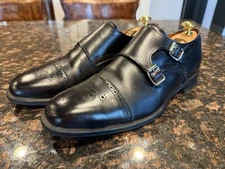 Allen Edmonds St John Double Monk Strap Black Dress Shoes Size 10.5