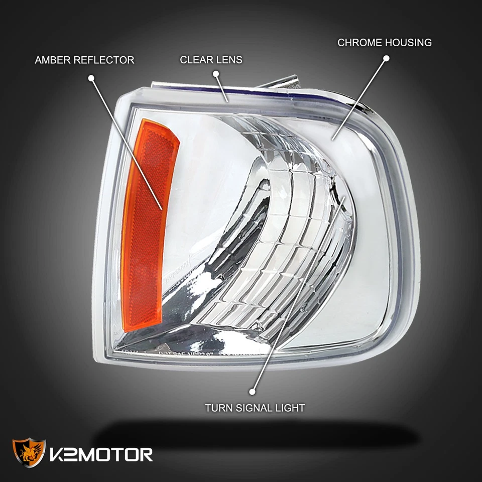 Fits 1997-2002 Ford F150 Expedition Clear Corner Lights Signal Lamps Left+Right — 第 3/4 张图片