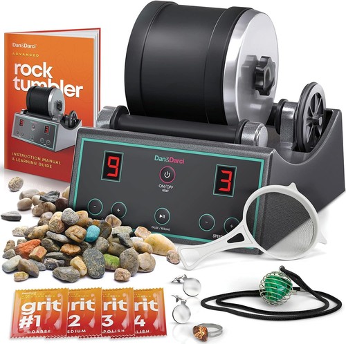 Advanced Rock Tumbler Kit with Digital 9-Day Timer for Stunning Gem Creation