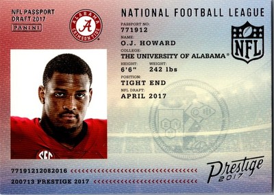 2017 Panini Prestige #1 O.J. Howard NFL Passport | eBay