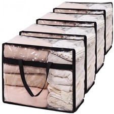 Blanket Storage Bags 60L Extra Large Plastic Vinyl Clear Storage Bag for Clot...