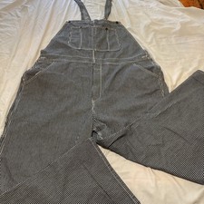 VTG BIG MAC Coveralls Jumpsuit Mechanic Blue White Stripe 44X30