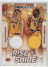 2024-25 NBA Hoops Rise N Shine Dual Memorabilia Dalton Knecht Bronny James 0sb5