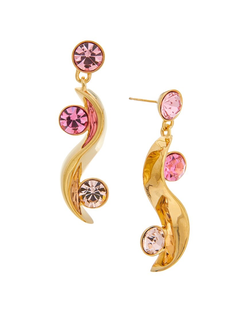 Oscar De La Renta Crystal Wave Drop Earrings Women's