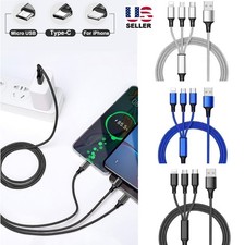 3 in 1 Fast USB Charging Cable Universal Multi Function Cell Phone Charger Cord