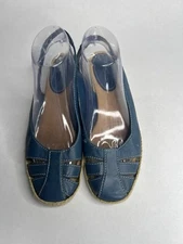 Easy Spirit Women Mar Woven Slingback Sandals Size US 9M Dark Blue Leather