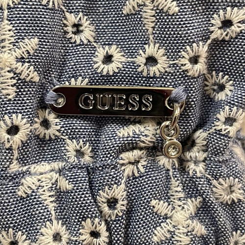 GUESS Lt Blue Embroidered Eyelet Fit and Flare Dress Girls Sz 14 (Womens XS) - Picture 5 of 7