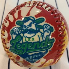Pelota de béisbol de recuerdo Lexington Legends bigote dulce ketchup mostaza