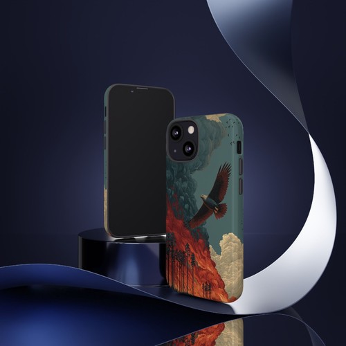 For iPhone | Samsung Galaxy | Pixel Phone Case - Eagle Flying Wildfire Forest - 第 105/239 張圖片