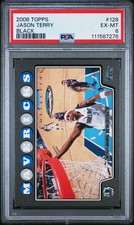 2008 TOPPS BLACK #128 JASON TERRY 32/51 PSA 6