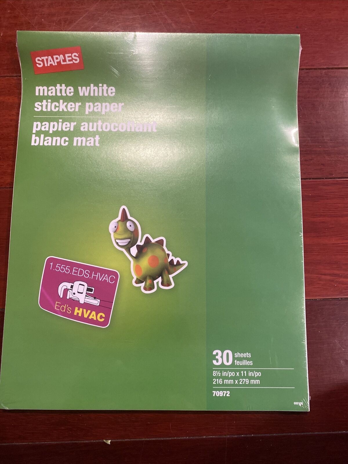 Staples Matte White Sticker Paper 8.5 X 11 (30 Sheets) 30 Sheets