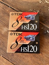 Lot of 2 TDK HS120 8mm Video Cassette Camcorder Tapes High Standard Sealed