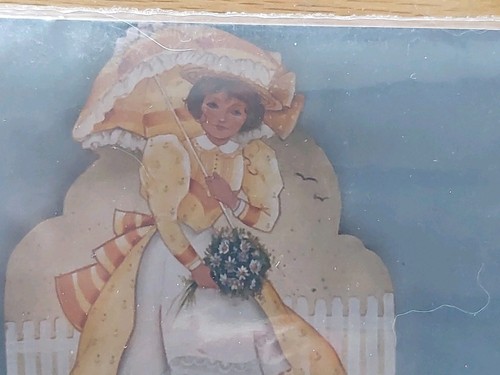 DELANE LANGE GIRL AT PICKET FENCE BOUQUET CLOTHES RACK PAINTING PATTERN 1992 28 - Picture 4 of 11