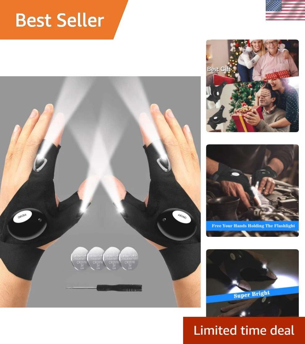 LED Flashlight Gloves, Gifts for Men Dad Him Boyfriend Husband, Cool Gadget H...