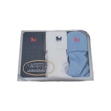 NOS 80s Ladies Socks Hunters Glenn Blue/white Horse ...Logo Very Unique