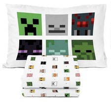Minecraft Creeper  Animals Twin Sheet Set - 3 Piece Kids Bedding, Soft