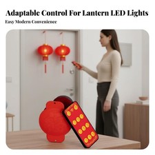 Flokowana czerwona latarnia, pilot, wodoodporna, obrotowa, wakacje