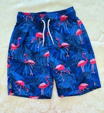 Place Sport, flamingo swim trunks, boys SZ 5-6, Elastic waist Drawstring