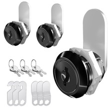 3 Pack Cabinet Locks with Keys, 5/8" Cam Lock Keyed Alike, RV Cabinet Lock fo...