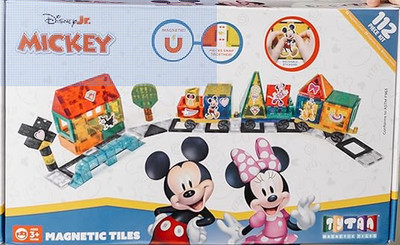 Tytan Official Disney Junior Mickey Mouse Jumbo Train Magnetic Tiles Set 112-Pc