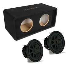 NVX NE102P Dual 10" Slot Ported 3/4" MDF Subwoofer Enclosure w/ CompVX Subwoofer