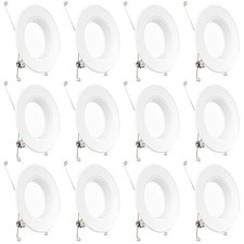 Sunco Lighting 12 Pack 5/6 Inch LED Can Lights Retrofit Recessed Lighting