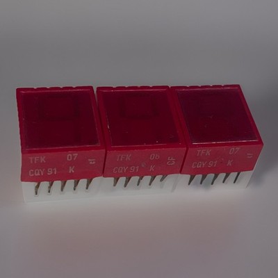3 Stück   Telefunken CQY 91 K   7-Segment Anzeige LED - TFK - common cathode NOS