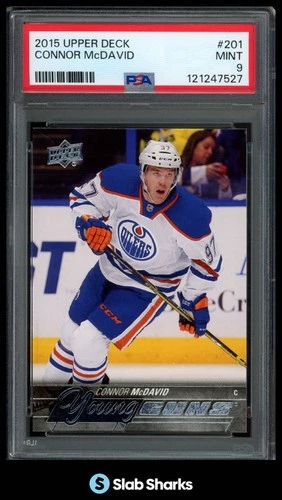 2015 UPPER DECK #201 CONNOR MCDAVID YOUNG GUNS ROOKIE RC MINT PSA 9