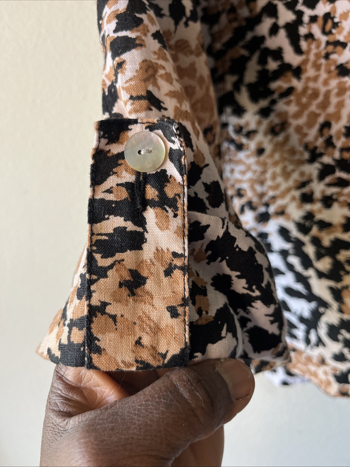 Ruby Rd. Collared Linen Brown Black Button Down N… - image 13