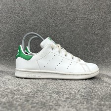Adidas Stan Smith FX7524 Little Kids Size 3 White Green Athletic Shoes Used