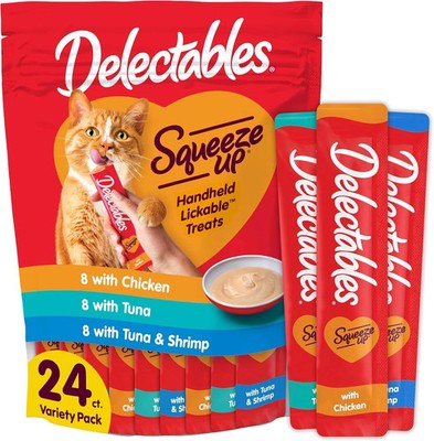 Delectables Squeeze Up Variety Pack Creamy Squeezable Lickable Wet Cat Treats