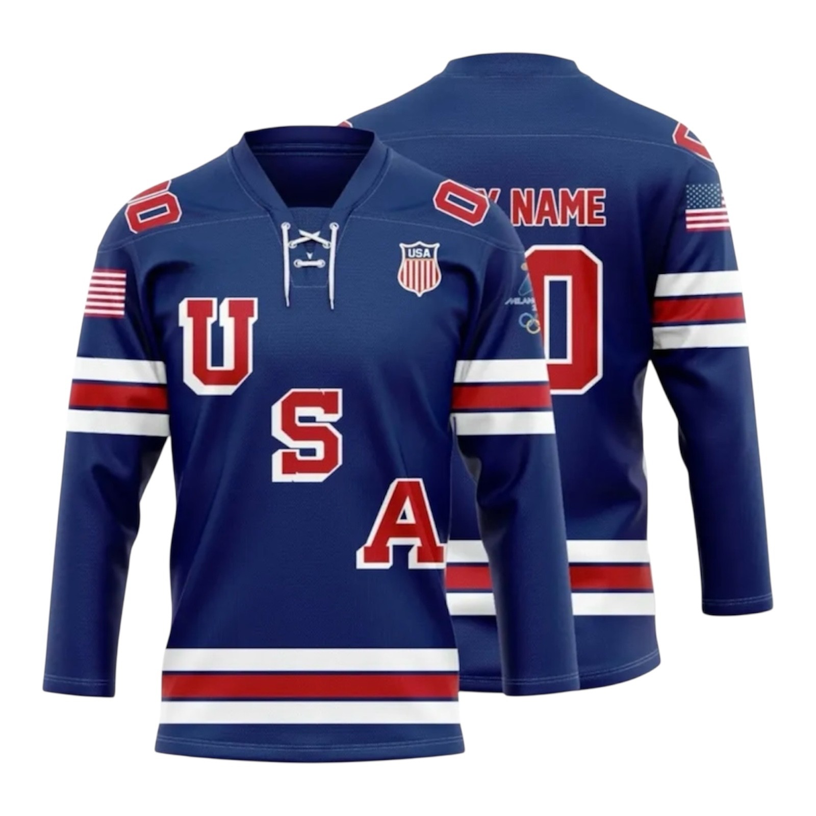 Team Usa Hockey Jersey – Stitched Custom Name &Amp; Number – Personalized