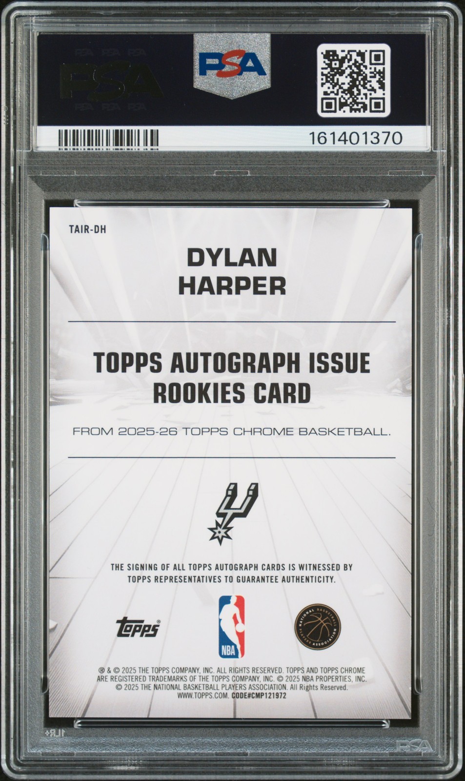 2025 TOPPS CHROME S/E TOPPS AUTO ISSUE ROOKIES ORANGE DYLAN HARPER 21/25 PSA 9 view 2