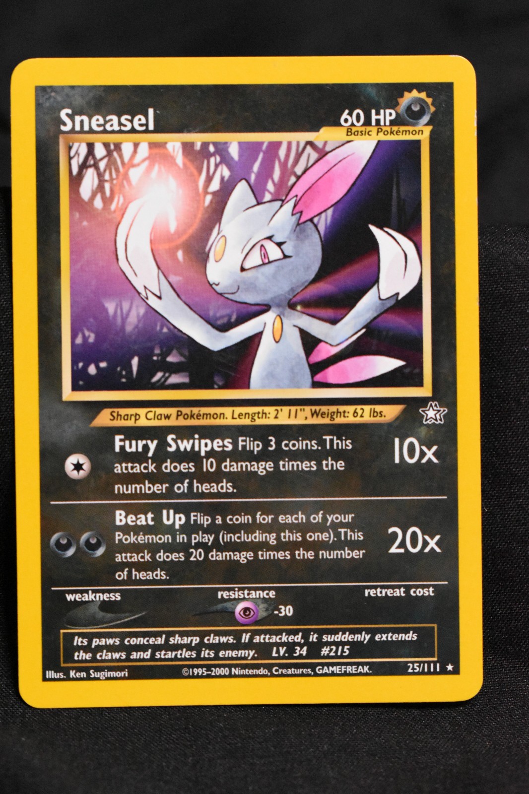 Sneasel 25/111 LP Neo Genesis Regular Rare Unlimited Pokémon TCG