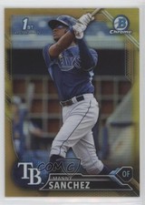 2016 Bowman Chrome Prospects Gold Refractor 17/50 Manny Sanchez #BCP28 0c2