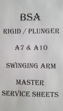 BSA A7 A10 SERVICE SHEETS RIGID, PLUNGER & SWINGING ARM MASTER BOOK REPRODUCED