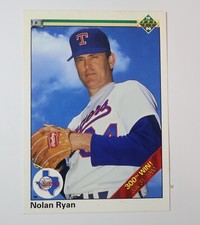 1990 Upper Deck - Nolan Ryan #734 300th Win Banner on Front