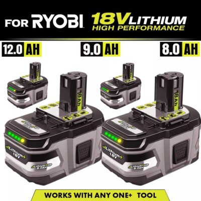 12Ah 18V 8Ah Akku für RYOBI One Plus Lithium RB18L50 P108 P104 P107 Batterie