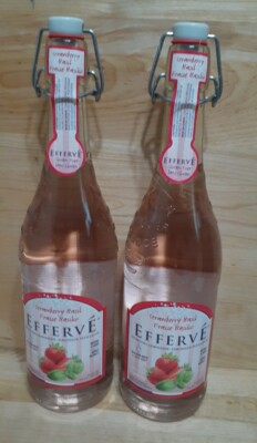 2 BTLS:EFFERVE FRENCH SPARKLING Artisanan STRAWBERRY/BASIL 25.4oz lorina NON:gmo