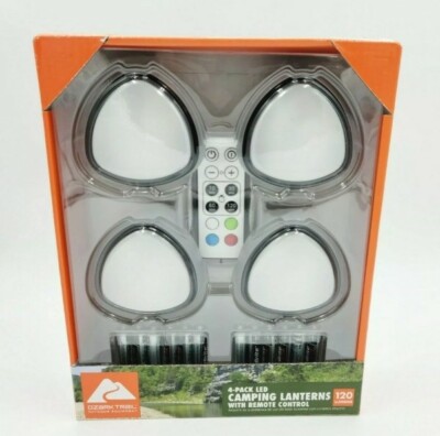 Ozark Trail 4-Pack 120Lumens LED Camping Puck Lantern Lights with Remote Control