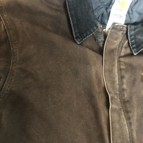 Giacca Anatra Vintage Carhartt C26 Arenaria Uomo XL Alta Marrone Scuro Foderata Tela Rara - Foto 6 di 13